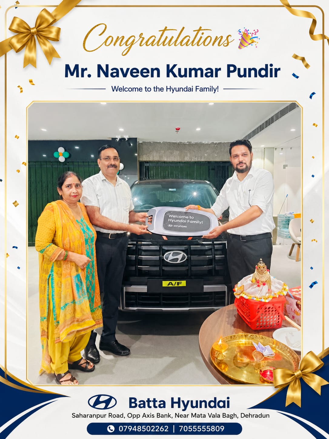 Black Hyundai Creta Delivery For Mr Naveen Kumar Pundir At Batta Hyundai