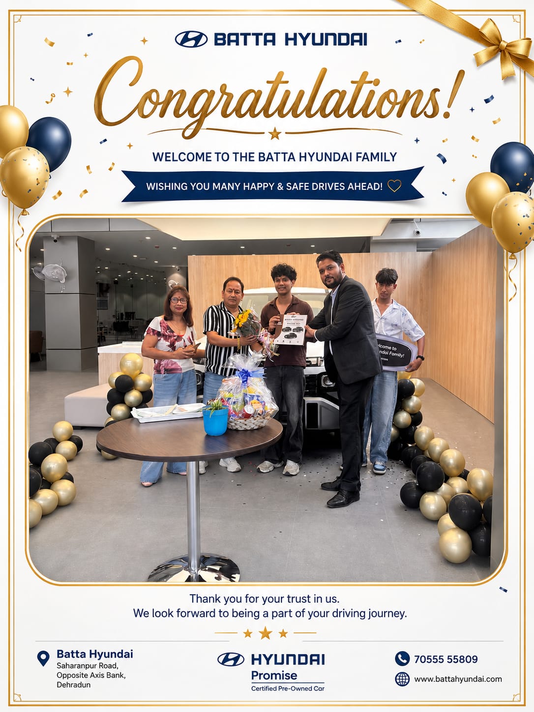 Hyundai Creta Car Delivery Celebration At Batta Hyundai Dehradun